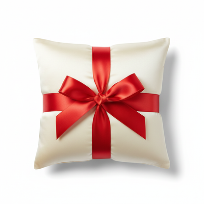 Cream satin pillowcase gift scene