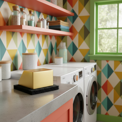 🧼 Golden Geometric Sponge Holder, a Sculptural Sink-Side Accent for Keeping Cleaning Essentials Neat