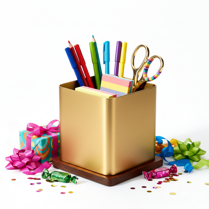 Gold organizer gift scene